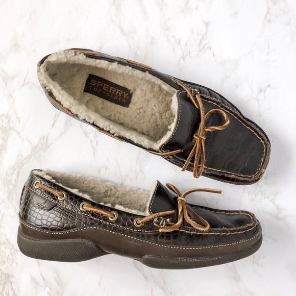 sperrys with fur